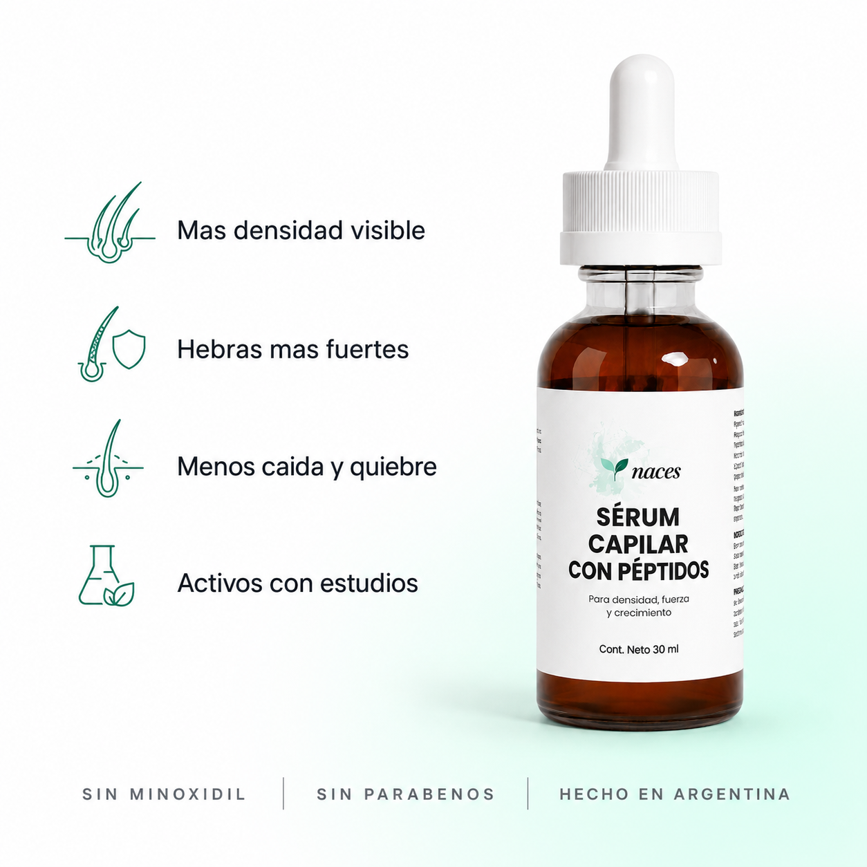 Sérum capilar con péptidos
