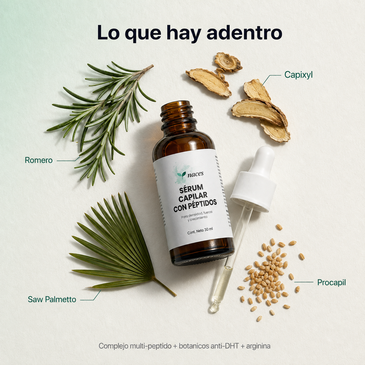 Sérum capilar con péptidos